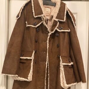 Paparazzi by Biz faux suede fleece lined Women's coat, Chestnut, Large